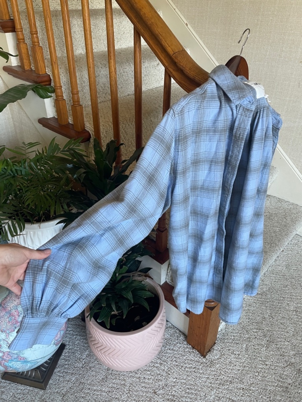 Aerie Anytime Fav Flannel Button Down Shirt Monaco Blue NWT - Picture 7 of 12